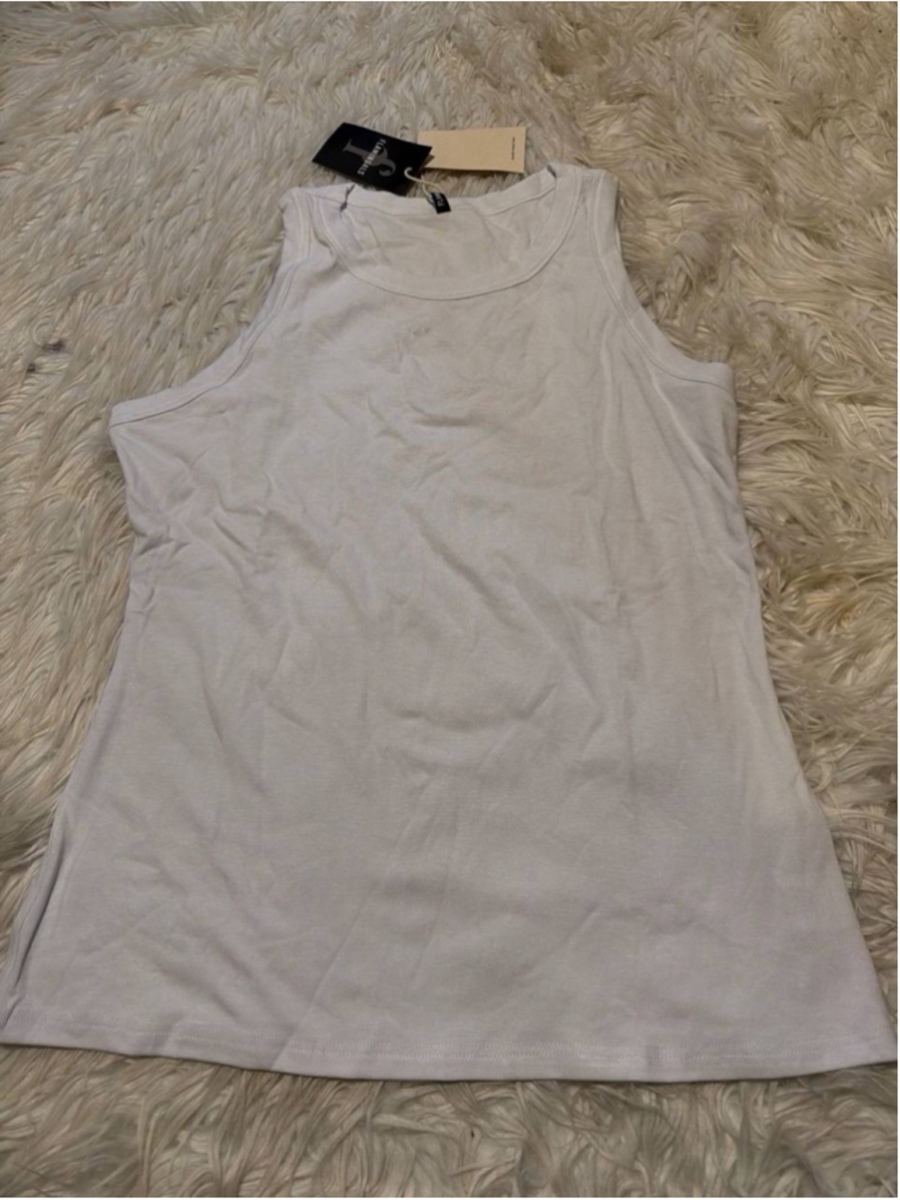 Flamingals white scoop-neck cotton tank top 2XL